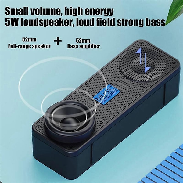 Bärbar FM-radio Trådlös Bluetooth 5.0 TWS Högtalare Mini MP3 Musikspelare Stöd TF-kort U Disk US