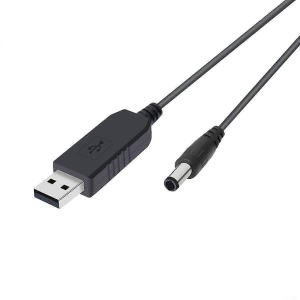 5V - 9V USB - DC Muunninkaapeli - 1m Pituus, 5.5x2.1mm DC Uros