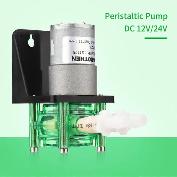GROTHEN DC 24V Dosseringspump Peristaltisk Pump Mini Vatten Vätskepump Stort Flöde Peristaltisk BPT Tu