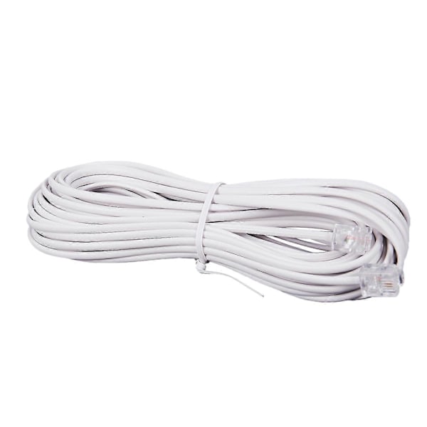 1 st 10m RJ11 Telefonkontakt Förlängningskabel Vit