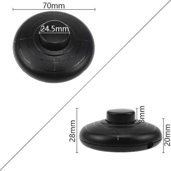 In-line fotbryter for standard lampe Rund in-line fotbryter for gulv- og bordlampe - Svart