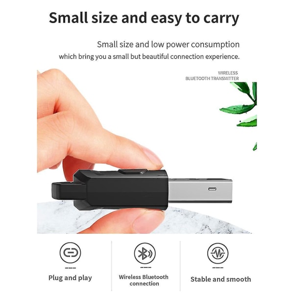 Audioadapter for PS5/PS4/PC Bluetooth-kompatibel 5.0 Aux Sender/Mottaker