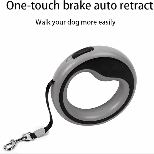 Koppel - Infällbart hundkoppel - Automatisk svängkrok - Starkt koppel - 2,5 meter - Handsfree & 360° trasselfritt - Broms