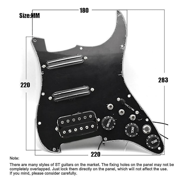 Elektrisk Gitarr Plektrumskydd Pickup Med Singlecut Kabeldragning Laddat Förkopplat Gitarr Plektrumskydd För Strat Gitarr