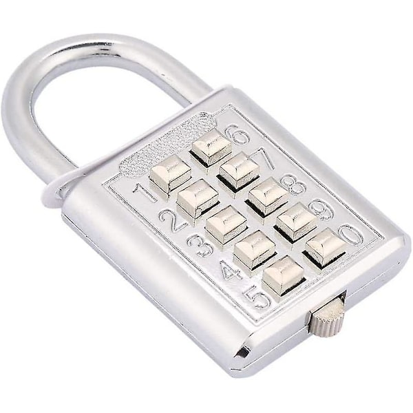 10 Digit Push Button Padlock, 5 Digit Locking Mechanism, Zinc Alloy Anti-theft