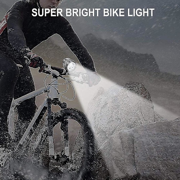 Cykellys, 6000 Lumen 5 LED Cykellygte, Vandtæt Mountainbike Forlygte Med 6400mah Genopladeligt Batteri, 3 Tilstande Forlygte