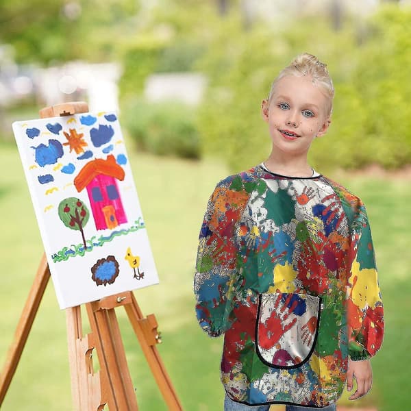 Kunstforkle for barn, vanntett, for maling, for småbarn, med lomme, for jenter og gutter