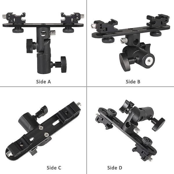 Dubbel blixtfäste 2-blixtfäste för paraplyhållare för Dslr-kamera