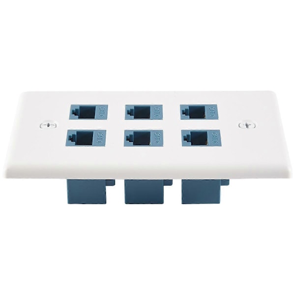 Cat 6 Ethernet Veggkontakt 6 Port, Ethernet Veggkontakt Hunn-Hunn Avtakbar Kompatibel med Cat7/6/