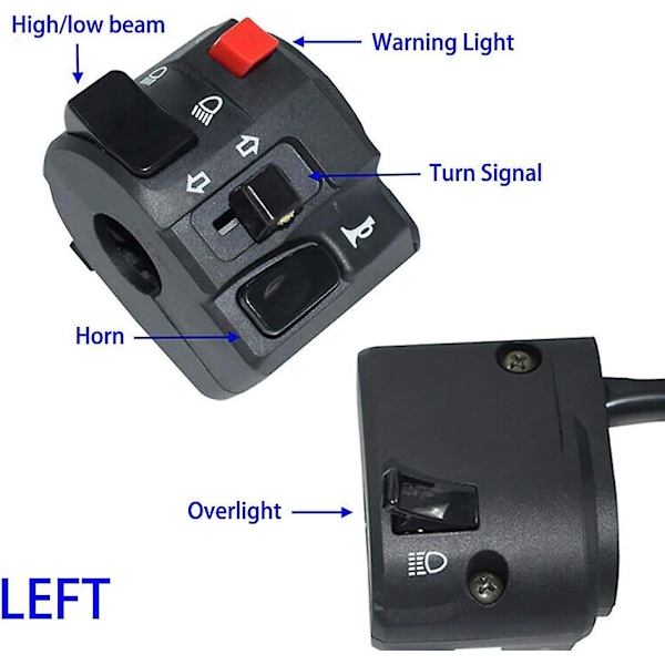 Par Motorcykel Strömbrytare Handtag Reglage Strömbrytare Motorcykel Horn Blinkers Start Strömbrytare Knapp