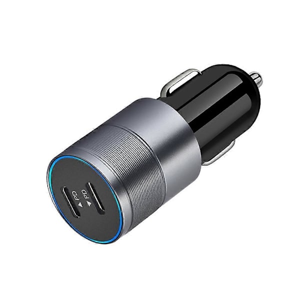 Dual PD 3.0 40W Type-C biloplader med 1m Type-C til Type-C datakabel med dobbelt Type-C kabel