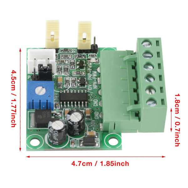 0-5V/0-10V Analog Inngangsspenning til 0-100% PWM Signal 2KHZ-20KHZ Konverteringsmodul