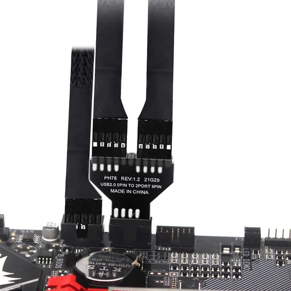 1 til 2 9-pins USB Hub USB 2.0-stik USB2.0 9-pins Interface Header Splitter