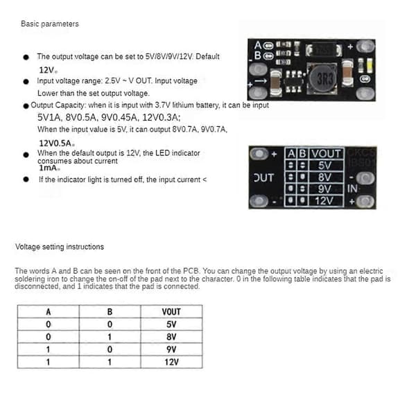 20 stk. Mini DC-DC Boost Step Up Konverter 3.7V til 12V Spenningsregulator Litium Batteri Boost Modul