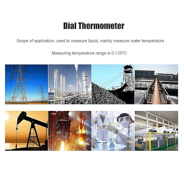Instand Read 2-tommers urskivetermometer, urskivetermometer, 0120c kedeltermometer, rustfrit brygningsgrydetermometer, til måling af væsker, hovedsageligt vand