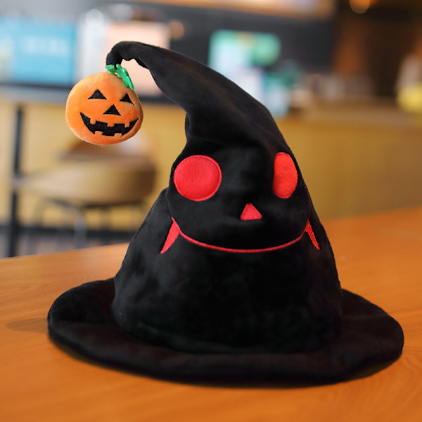 Halloween Elektrisk Græskar Elf Hat Pludsedukke med Bevægelige og Lysende Hatte