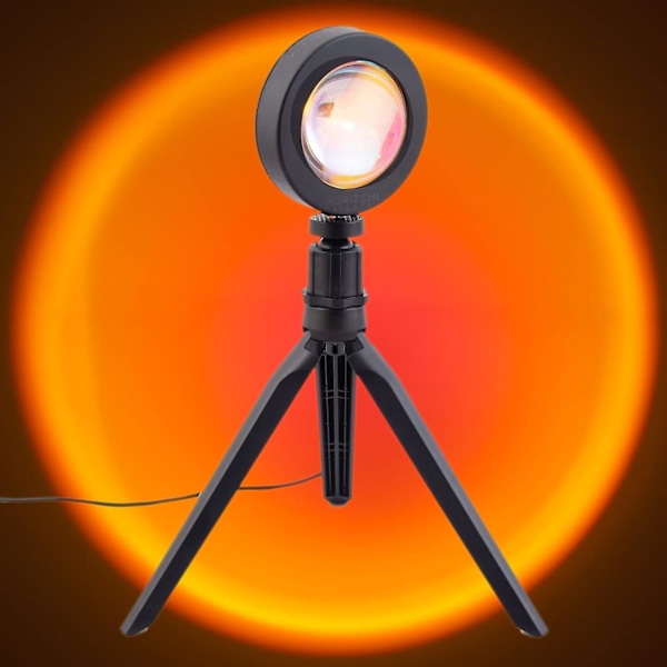 Solnedgangsprojektorlampe, Stemningslys mod Angst, LED Solopgangslampe Projektor, Romantisk