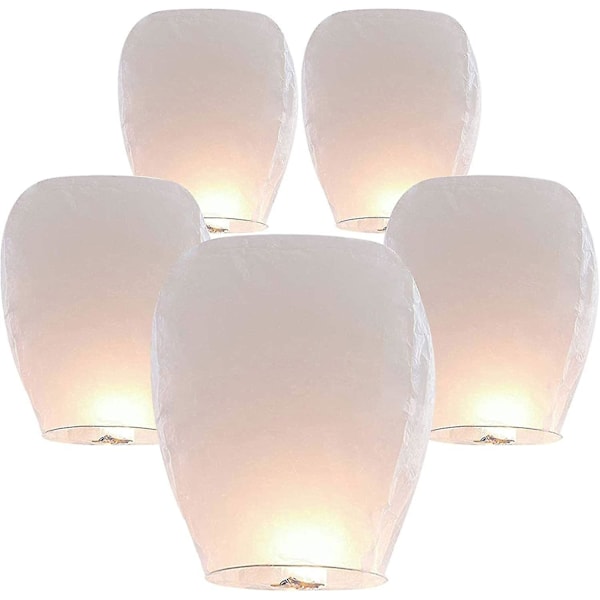 Sky Lanterns Eco Friendly,biodegradable Wire-free Fire Resistant Paper Lantern To Release In Sky,weddings Parties Festivals From China5pcs