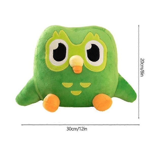 Grønn Duolingo Ugle Plussj Duo Plushie Av Duo Uglen Tegneserie Anime Ugle Dukke