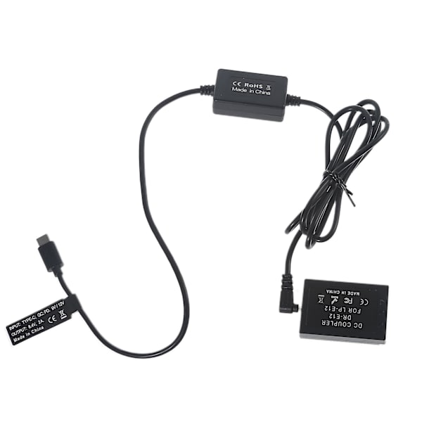 Kamera Ekstern Strømkilde Type-C til LP E12 Dummy Batteri til EOS M2 M10 M50