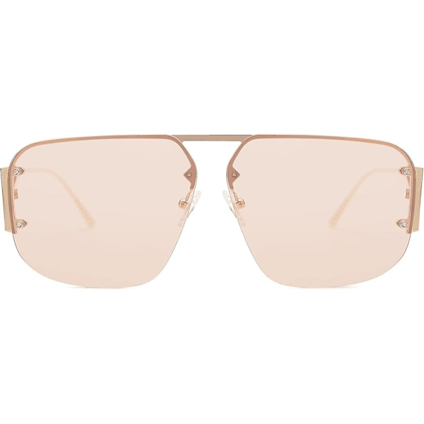 Trendikkäät Aviator-aurinkolasit Miehille ja Naisille Retro Metallirunkoiset Kehykset Varjostimet Lentes De Sol Para Mujer SJ1192-(Ruskea)