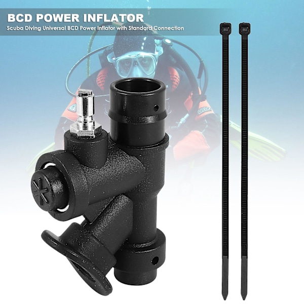Universal BCD Power Inflator for Dykking med Standardtilkobling og 45 Graders Vinklet Munnstykke for Dykking BCD