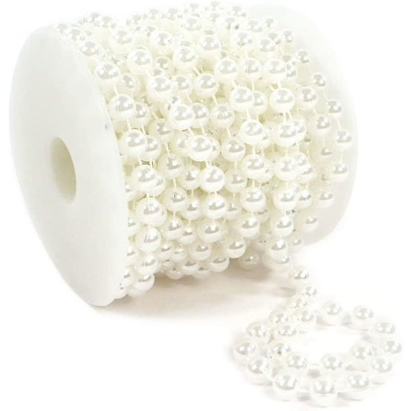 Perleband Perlekjede Perlegirlander Perlesnor Juladvent Bryllup Deko Borddekoration Metervare 6mm