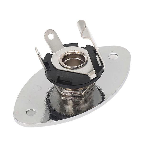 Gitarjack Oval Form Metall Universal 1/4 Tommers Jack Socket Plate for Tele Style Gitarer