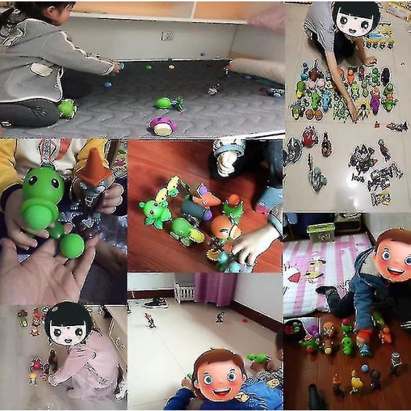 Plants vs. Zombie Toys Komplett Set Silikon Anime Figur barndockor