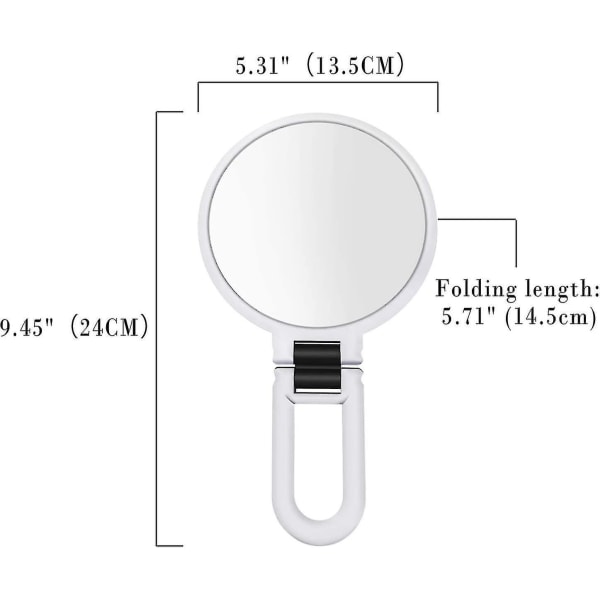15x Forstørrelsesspejl Foldbart Håndspejl Dobbeltsidet Stativ Spejl Rejse Makeup Spejl