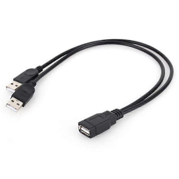 Ny USB 2.0 1 Hunn til 2 Hann Y-splitter Data Synkronisering Lading Forlengelseskabel