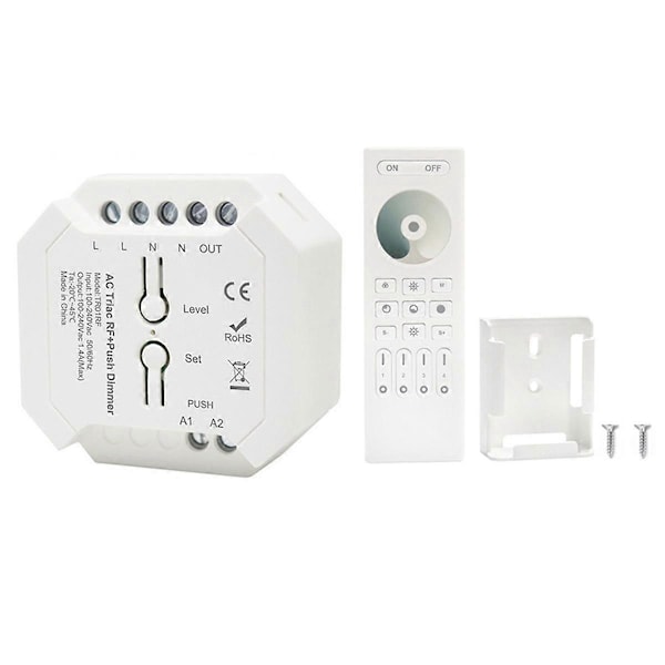 2.4G RF Triac Dimmer LED Kontroller Smart Dimmer Stöd Smart APP RF Fjärrkontroll AC100V-240V C