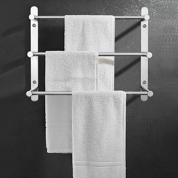Håndklædeholder, 304 Rustfrit Stål Håndklædehylde 3 Stænger, 40 Cm