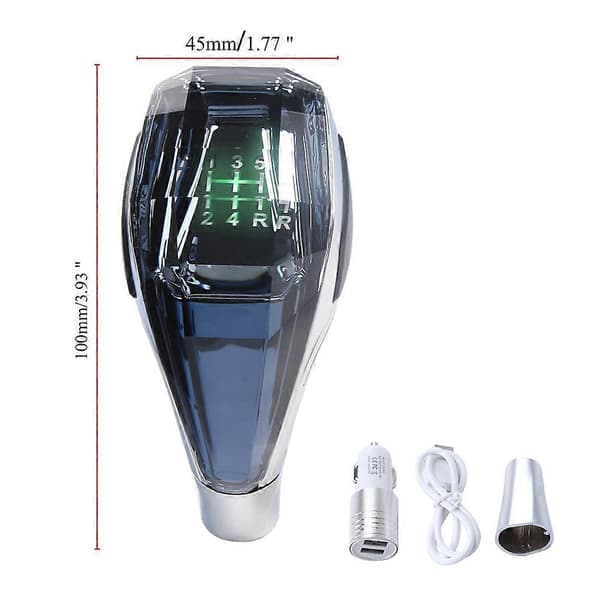 Universal LED Krystal Gear Knob til Manuel Gearkasse til Bil