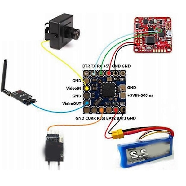 FPV MinimOsd Minim Mini OSD On-Screen-Display med KV TEAM MOD för CC3D Naze32 F3 F4 Flight Controll