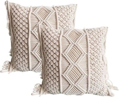 Pudebetræk - RAILONCH - Boheme Stil - Bomuld Makramé - 45x45 cm - Flere Farver