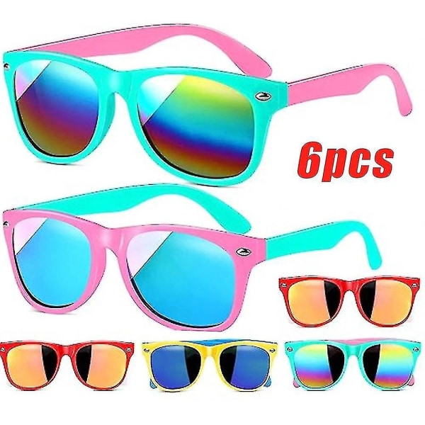 6 st Barnsolglasögon med UV-skydd, Solglasögon för pojkar, flickor, Pool Beach Party Favors, Goody Bag Fillers