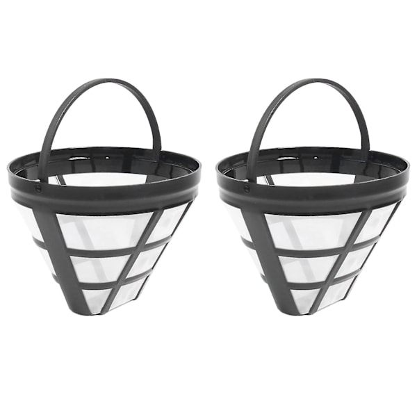 2-pak No. 4 Genanvendelige Kaffemager Kurvfilter til Ninja Filter, Passer til de fleste 8-12 Kopper Kurv Dryp Kaffe