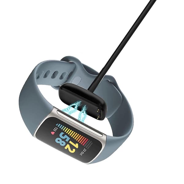 Laderkabel Kompatibelt for Fitbit Charge 5 Utbyttbar USB Laderledning Tilbehør