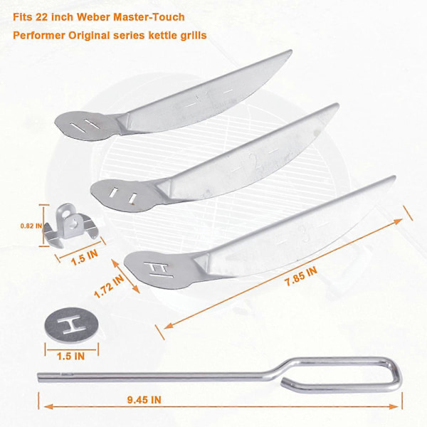 22-1/2-tums One-Touch Rengöringssystem Kit för Weber Grilldelar 7444 Weber, 50% Rabatt