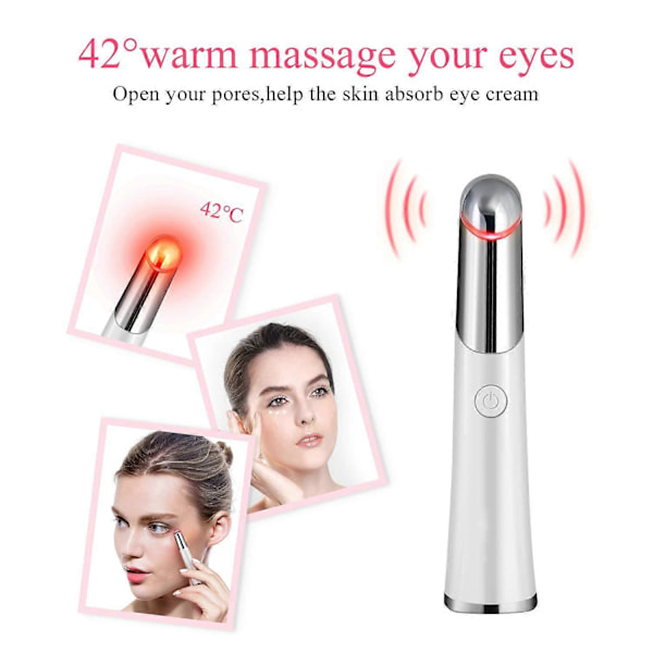 Øjenmassage Apparat, Landwind Anti Aging Massage Apparat Ionisk Fjernelse af Øjenringe med 42° Opvarmet, Genopladelig Ansigtsmassage Apparat Anti-Rynke