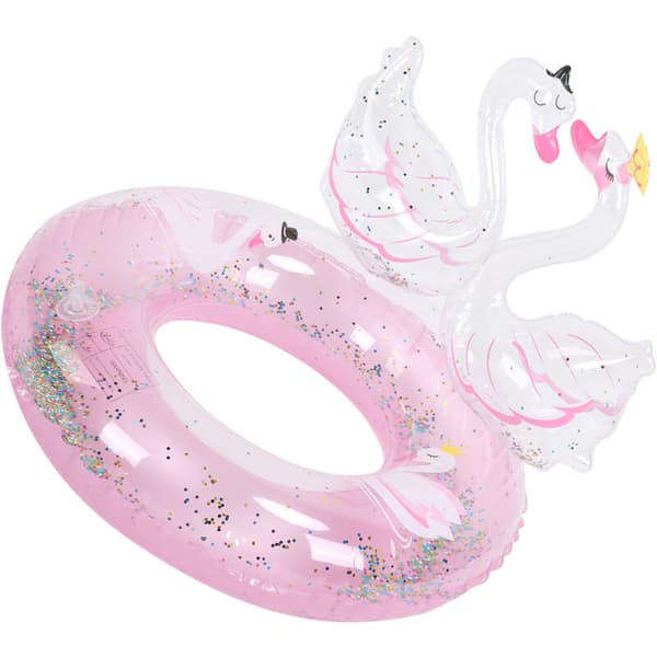 Glitrende lyserød svane dobbelt børnepool-flyder. 60 cm PVC-flyder