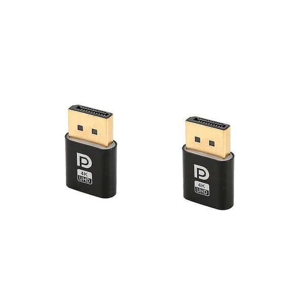 2 stk. 4k Displayport Dummy Plug Dp Virtuel Display Adapter Edid Headless Ghost Emulator Desktop Tilbehør