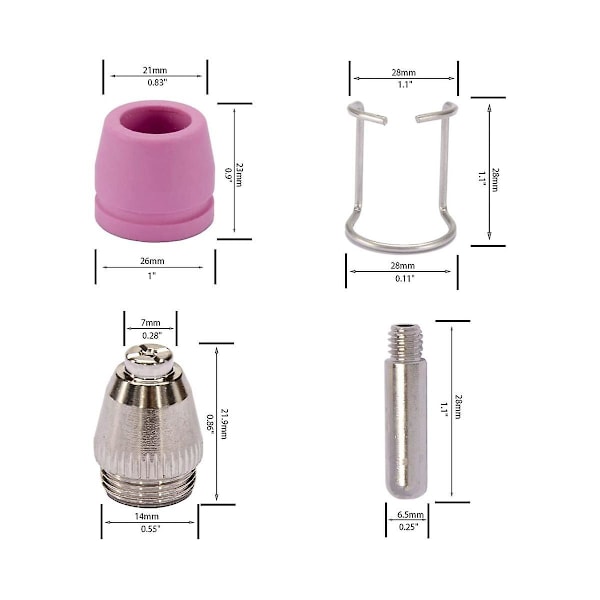 AG60 SG-55 WSD-60 Plasmaskärare Skärbrännare Spets Munstycken Förbrukningsvaror Kit Plasmaskärare Tillbehör