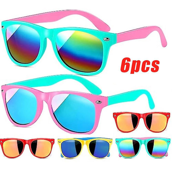 6 Pcs Kids Sunglasses With Uv Protection, Boys Girls Sun Glasses, Pool Beach Party Favors, Goody Bag Fillers