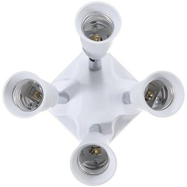 en 1 E27 Fleksibel Lampeholder Splitter Pære Adapter Omformer-B