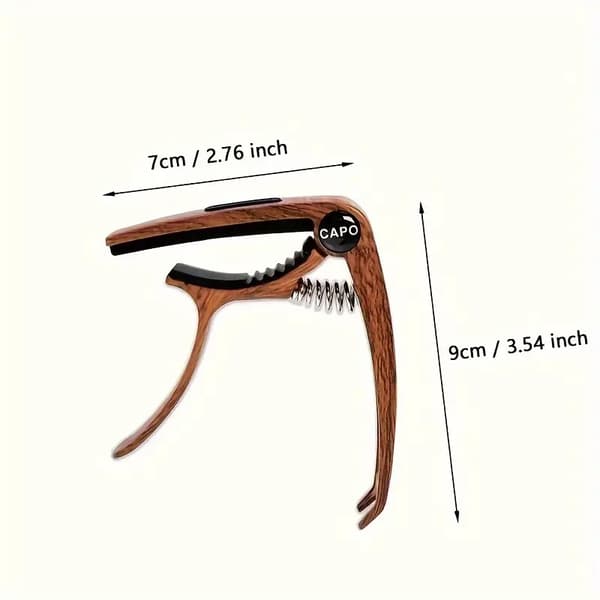 3-i-1 Legeringsgitarrkapo med Paddelkortplass - Profesjonelt Kapo for Akustisk, Elgitarr, Ukulele, Trefiber