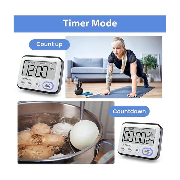 Kök Timer Alarm Klocka Multifunktionell Digital Matlagningstimer Med Lcd-Display Stora Siffror Countdo
