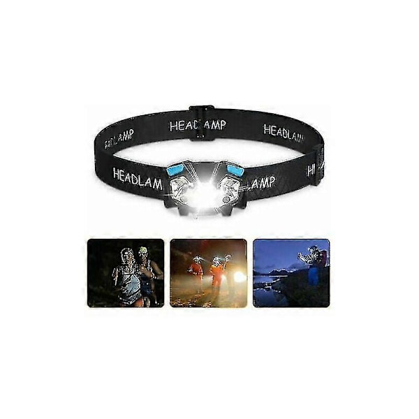 5000 Lumens Led Headlamp, Usb Rechargeable Waterproof Motion Sensor Headlamp, 5 Light Modes, Adjustable Headband And Swivel Light Base