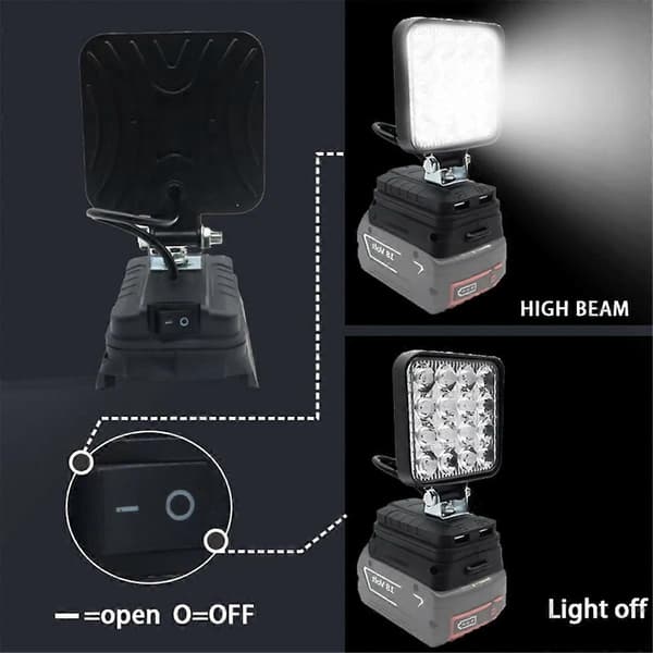 16 LED Arbeidslys Spotlights for Bosch 18V Litiumbatteri